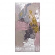 Quadro Pintura Abstratos Cinza Bege Rosa 60x120