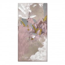 Quadro Pintura Abstratos Cinza Branco Rosa 60x120
