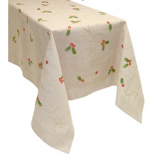 Toalha de Mesa de Natal Holly Leafs 1.80x2.70