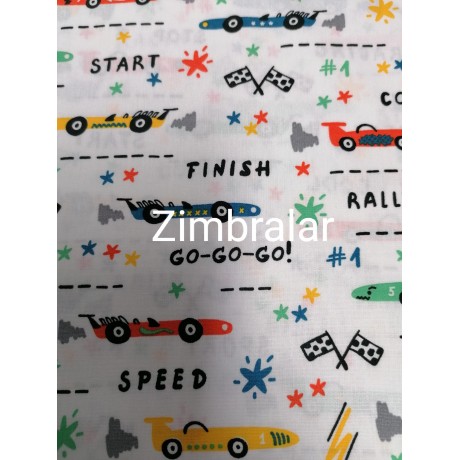 Tecido Popeline Branco Carrinhos Coloridas 1.50m largura Tecido Popeline Branco Carrinhos Coloridas 1.50m largura